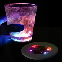 Sous-verre LED double face réutilisable en EVA, sous-verres LED en acrylique, autocollants LED, lumières pour boissons pour voiture