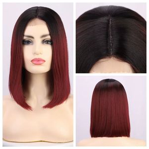 European American Short <span class=keywords><strong>Bob</strong></span> Lace Front Wig-Ensemble de cheveux synthétiques pour femmes - Product Image 1