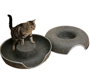 Nid de chat de style chaud nid industriel pour animaux de compagnie en tissu avec feutre de laine - Product Image 3