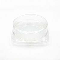 Boîte en plastique transparente personnalisée avec logo imprimé pour desserts, avec couvercle, recyclable, pour aliments, yaourts, gâteaux
