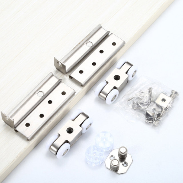 Sliding Barn Wood Door Hardware Closet Track Roller Hanger Wheel Rail Set