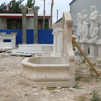 Taomi — fontaine d'eau d'intérieur en marbre jaune naturel, pour l'intérieur, vente en gros