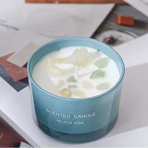 Lujo aromaterapia bougie piedras preciosas curación cristal perfumado cera de soja velas/velas con cristales dentro de <span class=keywords><strong>Candela</strong></span> Kerze Lilin - Product Image 4