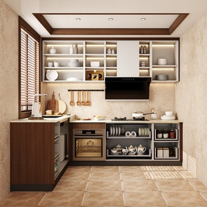 Tengce <b>Cabinets</b>: Vintage-Style Quartz Countertops Integrated Stove and Dish <b>Cabinet</b> Full-House Customization - Product Image 4