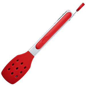 Plump Stainless Steel Silicone Tongs With Round Hole Scraper For BBQ Grilling Steak Bread Buffet Heat Resistance - Product Image 3