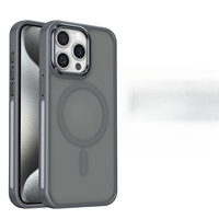 Coque de téléphone transparente givrée en acrylique pour iPhone 16, antichoc, minimaliste, créative, avec support magnétique pour voiture, personnalisable, vente en gros