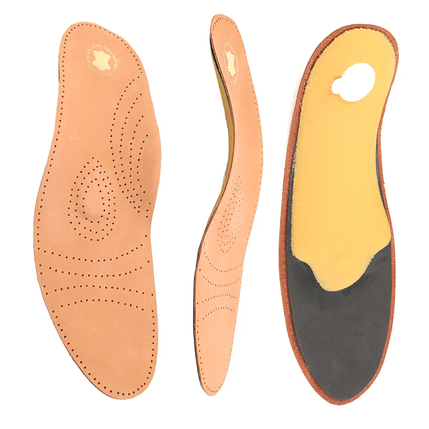 Semelle intérieure orthopédique en cuir de haute qualité pour pieds plats, Support de la voûte plantaire, semelles orthopédiques pour pieds hommes et femmes, jambe de bœuf