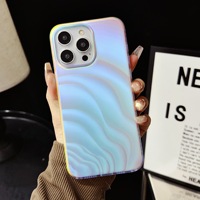 Cubierta de teléfono móvil a prueba de golpes protectora holográfica láser de pluma degradada brillante de lujo galvanizada para iPhone 15 promax 14
