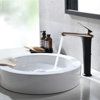 Robinet de lavabo haut de gamme en laiton, mitigeur monocommande pour lavabo de salle de bain, à poser sur le comptoir, finition or blanc, pour projets hôteliers