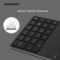 Clavier numérique sans fil rechargeable 2.4G avec pavé tactile 22 touches pour PC, Mac Book, ordinateur portable