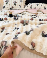 Couverture en fausse fourrure de lapin double face, réversible, moelleuse et douce pour la chambre à coucher, le salon, textile de maison