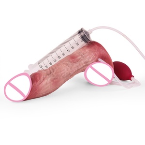 9inch Realistic Men Ejaculating <b>Dildo</b> Female G Spot Adult Anal Vagina Squirting <b>Dildo</b> with Suction Cup Silicone Dual-layer Penis - Product Image 5