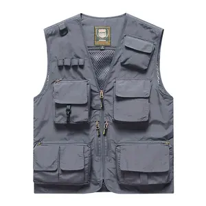 เสื้อแจ็กเก็ตผ้ายีนส์แบบทหารสำหรับผู้ชาย,เสื้อกั๊กคาร์โก้ผ้านิ่มสำหรับใส่ทำงานตกปลากระเป๋าอเนกประสงค์กำหนดได้เอง