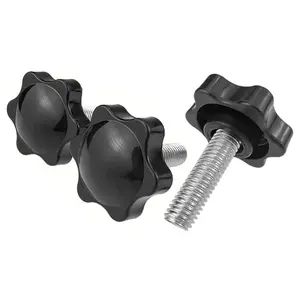 Six-Shaped Male M6~M10 Thread Metal Clamping Hand Star Knobs Plastic Screw-On Handle Clamping Bolt