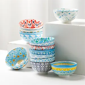 Bambus Microwave and Dishwasher Safe Colorful Porcelain Dessert Cereal Soup Ceramic Bowl with Custom Logo