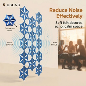 Panneau Acoustique 3D USONG Bestseller en PET E0 ROHS, Contrôle de l'Écho en Polyester, Écran de Séparation Personnalisé pour Bureau, Studio, Home Cinéma - Product Image 4