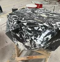 Table basse de salon moderne de luxe en marbre naturel noir diamant