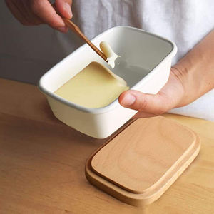 <span class=keywords><strong>Grand</strong></span> <span class=keywords><strong>plat</strong></span> à beurre en émail avec couvercle, ml, <span class=keywords><strong>de</strong></span> Style fermier Vintage avec couvercle pour conteneur en métal <span class=keywords><strong>de</strong></span> comptoir et garde-beurre recouvert tout blanc - Product Image 6