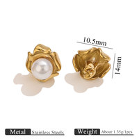 Petit pendentif fleur en acier inoxydable avec perle à la mode bijoux à bricoler soi-même boucles d'oreilles accessoire en gros