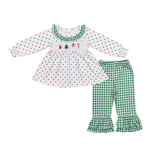 Conjunto de ropa informal de Boutique para niña, bordado de pan de jengibre, trajes de otoño para niños pequeños, venta al por mayor, conjunto de hermana infantil - Product Image 6