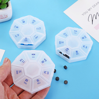 Pilulier en plastique personnalisé en gros 7 jours avec braille hebdomadaire tablette conteneur polygone médecine cas de stockage organisateur