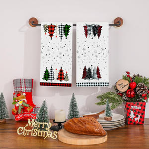 Árbol de Navidad Muñeco de nieve Feliz Navidad Toalla de cocina Plato Paño Invierno Trapo de limpieza decorativo - Product Image 4