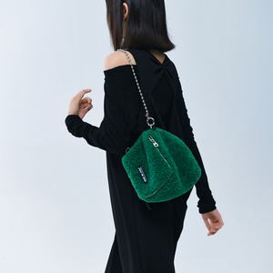 กระเป๋าคาดลำตัวขนแกะน้ำหนักเบาโซ่ลูกปัดโลหะขนาด5 .5นิ้วกระเป๋าใส่โทรศัพท์สะพายข้างทรงสี่เหลี่ยมกระเป๋าป้ายเย็บใช้กลางแจ้ง - Product Image 6