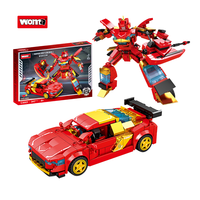 Woma Toys C3001 Ensemble de blocs de construction de voitures 2-en-1, jouet transformable robot-voiture en plastique ABS pour enfants