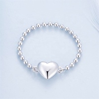OEM simple jointure pas cher chaîne de fiançailles anneau 2023 coréen non terni dames mode bijoux délicat coeur en argent sterling anneaux