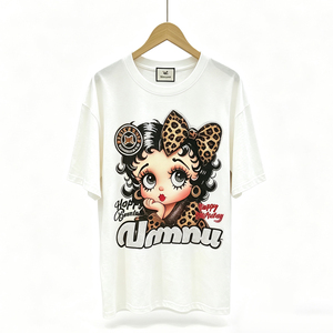 ซีตง เสื้อยืดผู้หญิงลายสุขสันต์วันเกิด แขนสั้นทรงโอเวอร์ไซส์ สไตล์สตรีทแวร์ - Product Image 5