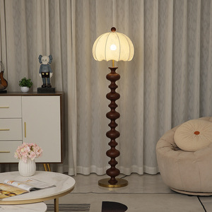 Floor Lamp Solid Wood LED Light Source Tricolor Living Room Bedroom Bedside Wabi Sabi Style - Product Image 2