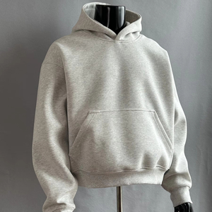 100% Cotton Winter <b>Pullover</b> Sweatshirts for <b>Men</b> Women Oversized Hooded Sportswear Embroidered Fleece Sweatshirt Custom Solid - Product Image 2