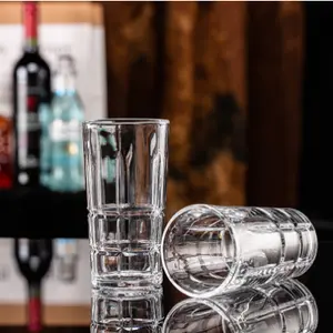 Yüksek kalite özel toptan cam su bardağı kabartmalı viski bardağı