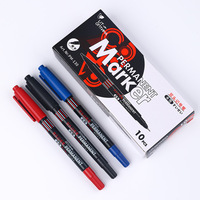 Stylo marqueur à double extrémité à base d'eau noir ultra-fin pointe de pinceau oblique en plastique 1mm encre permanente petite signature art