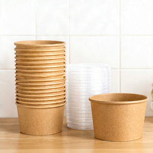 Vasos de Papel Kraft de Pared Simple, Desechables, para Bebidas Calientes, Diseño Apilable, Fáciles de Guardar, 8 Onzas, para Llevar - Product Image 1