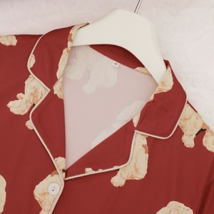 Conjunto de Ropa de Dormir de <span class=keywords><strong>Manga</strong></span> Corta con Estampado de Perro, Pijamas Divertidos para Mujer, Ropa de Dormir - Product Image 4