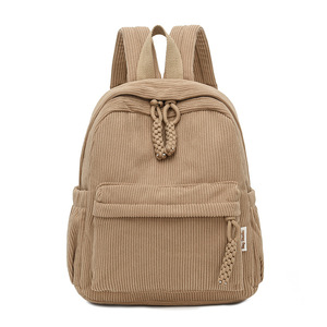 2024กระเป๋าเป้ผ้าลูกฟูกลำลองสำหรับเด็กผู้หญิงใหม่กระเป๋าสะพายหลังผ้าอ๊อกซ์ฟอร์ดสีทึบนักเรียนขนาดเล็ก - Product Image 1