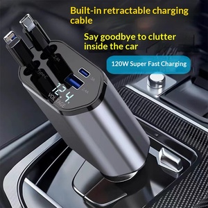 120w 6a super fast car charger multifunctional cigarette lighter <b>adapter</b> pd four in one <b>usb</b> converter <b>plug</b> - Product Image 5