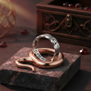 Vendita calda di tendenza gioielli da uomo di lusso in oro rosa placcato in lega di serpente anelli aperti alla moda coppia gioielli Set - Product Image 3