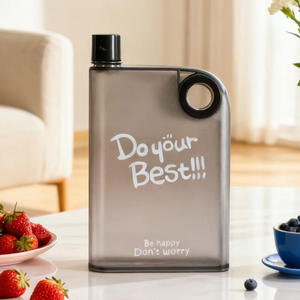 Borraccia portatile personalizzata in plastica opaca con foro rotondo, per tazza d'acqua, usa e getta, quadrata, con logo - Product Image 2