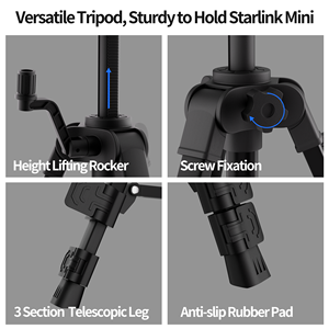Có thể gập lại nhựa <span class=keywords><strong>Tripod</strong></span> starlink Mini nối dài đứng núi Kit với Nut Adapter 3-giai đoạn Chiều cao có thể điều chỉnh cho du lịch RV lĩnh vực - Product Image 5