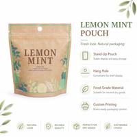 Sacs Doypack Professionnels Personnalisés en Papier Kraft Imprimé avec Trou de Suspension, Qualité Alimentaire, pour Emballage de Thé, Herbes, Snacks et Aliments – Sachets Autoportants