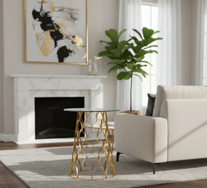 โต๊ะคอนโซลอะลูมิเนียมสไตล์ร่วมสมัย ทันสมัย ทนทาน ทำความสะอาดง่าย เฟอร์นิเจอร์บ้าน ห้องนั่งเล่น ห้องนอน โรงแรม ห้องรับรอง สำหรับใช้งานเชิงพาณิชย์ - Product Image 3