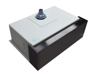 Évier de cuisine à <span class=keywords><strong>bride</strong></span> droite à bol unique en PVD noir NANO fait à la main en acier inoxydable style tablier - Product Image 1