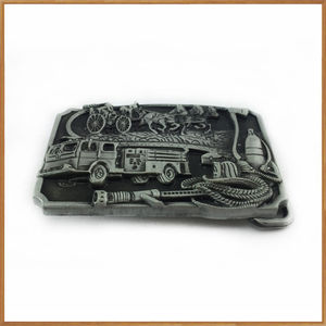 Vuông cao Bồi Miền Tây cổ khóa vành đai lửa với ngựa kéo xe và xe cứu hỏa - Product Image 4