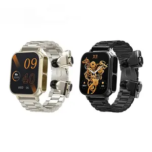 Новые портативные смарт-часы N22 с металлическим ремешком, умные часы, беспроводные наушники, Bluetooth, наушники для рождественского подарка