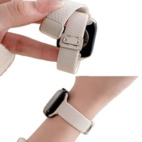 Bracelet de montre intelligent en nylon tressé magnétique rouge bordeaux pour Watch Series 10