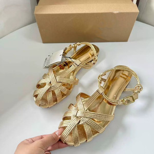 Women's Moonlit French Retro Slide <b>Sandals</b> - Toe-Covered, Handwoven Roman Style Quality Walking <b>Sandals</b> - Product Image 2