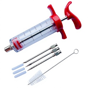Aguja inyectora de marinada para pavo, jeringa de acero inoxidable para saborizar carne, herramienta de cocina para asar y hornear carne. - Product Image 1