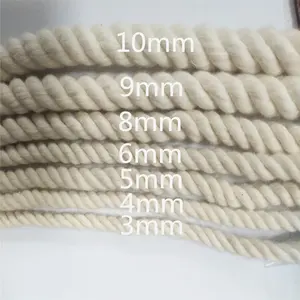 Groothandel Muur Decoratieve Diy Handgemaakte Gevlochten Touw 100% Natuurlijk Katoen Witte Macrame Koord Twisted Cord